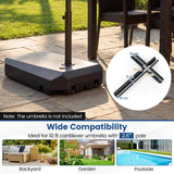 Tangkula 165 Lbs HDPE Offset Umbrella Stand with Crossbar