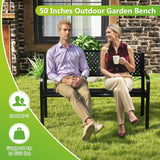 Tangkula Metal Outdoor Park Bench for Porch