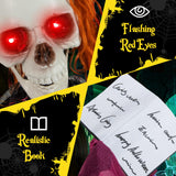 Tangkula 6 FT Halloween Animatronic Skeleton Girl with Book