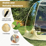 Tangkula 9.5x9.5 Ft Oversize Outdoor Dome Tent for 4-6 People with 16 Stakes