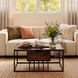 Tangkula Lift Top Coffee Table with Hidden Storage | Rectangle Flip Top Center Table with Heavy-Duty Metal Frame