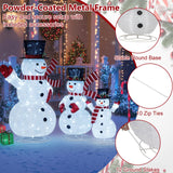 Tangkula 3-Piece Pre-Lit 3D Snowman Set with 270 LED Lights