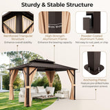 Tangkula Hardtop Gazebo, Patio Gazebo with Galvanized Steel Double Roof & Aluminum Frame