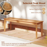 Tangkula 55" 3-Person Teak Wood Bench with 880 LBS Weight Capacity