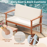 Tangkula Acacia Wood Patio Conversation Set