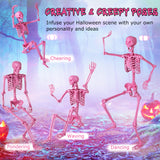 Tangkula Halloween Pink Skeleton Decoration for Home