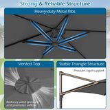 Tangkula 10FT Patio Umbrella Offset Cantilever Outdoor Umbrella