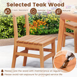 Tangkula Wooden Armless Dining Chair with Slatted Seat & Curved Backrest