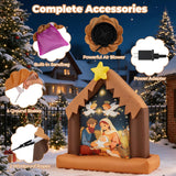 Tangkula 4 FT Christmas Inflatable Nativity Scene with Built-in LED Lights