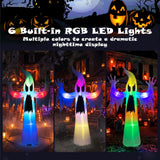Tangkula 7.7 FT Halloween Inflatable Ghost with Built-in RGB LED Lights