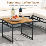 Tangkula 3 Pieces L-Shaped Outdoor Furniture Set