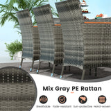 Tangkula 11 Pieces Patio Dining Set with 15 ft Double-Sided Patio LED Umbrella (Base Included)