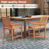 Tangkula Patio Chairs Set with Inclined Backrests and Slatted Seats