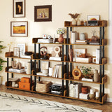 Tangkula 5-Tier Open Bookcase with Industrial Storage Unit