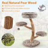 Tangkula Solid Wood Cat Tree with Scratching Posts