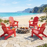 Tangkula Folding HIPS Outdoor Adirondack Chair w/5-Level Backrest (1/2/4)