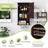 Tangkula Medicine Cabinet, Wall Mounted Bathroom Cabinet Single Door Wooden