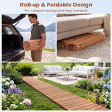 Tangkula 12 FT Wooden Garden Pathway Roll Out Decorative Outdoor Walkway (1/2)