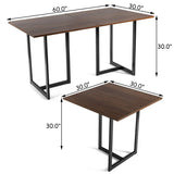 Tangkula Industrial Kitchen Dining Table, Modern Multifunctional Desk with Solid Iron Frame