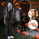 Tangkula 8.5 FT Halloween Animatronics Standing Grim Reaper with Sickle
