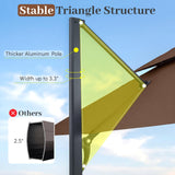 Tangkula 10 FT Patio Cantilever Umbrella | Large Square Offset Hanging Umbrella w/ 360° Rotation