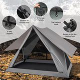 Tangkula Pop Up Camping Tent for 2-3 Person, 360° One-Way See-Through Backpacking Tent with Removable Rainfly