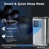 Portable Air Conditioner, 9000BTU 4-in-1 Multi-function Air Conditioner with 2 Wind Speeds, Remote Control, 24H Timer