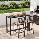 Tangkula Outdoor Bar Table Patio Counter Height Table