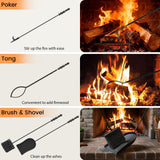 Tangkula 4 in 1 Indoor Outdoor Fire Place Set Tools with Poker