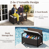 Tangkula 40 Gallon Outdoor Bench with Storage