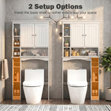 Tangkula Over the Toilet Storage Cabinet with Toilet Paper Holder