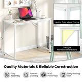 Tangkula Computer Laptop Desk, Heavy Duty Metal Frame Writing Desk