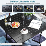 Tangkula 36” Square Patio Dining Table for 4 with Umbrella Hole