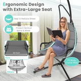 Tangkula Swing Chair with Stand, Hanging Egg Chair with Cushion, Indoor Outdoor Hammock Chair