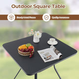 Tangkula 32-Inch Patio Dining Table for 4, Outdoor Dining Table w/Powder-Coated Metal Frame