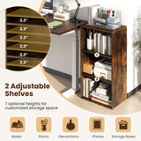 Tangkula 3-Cube Bookcase Floor Standing Open Bookshelf w/7-Position Adjustable Shelf