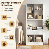 Tangkula 51” Tall Open Bookcase with Drawer(1/2)