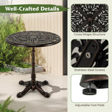 Tangkula 27" Round Cast Aluminum Patio Bistro Table
