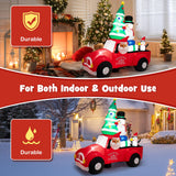 Tangkula Christmas 8 FT Inflatable Santa Claus Driving a Car with LED Lights & Air Blower