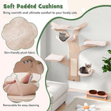 Tangkula Wall Mounted Cat Tree Furniture with 4 Padded Platforms