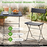 Tangkula 3-Piece Folding Bistro Set for Backyard