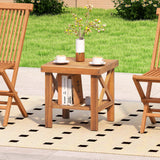 Tangkula Outdoor Side Table with Slatted Tabletop & Storage Shelf