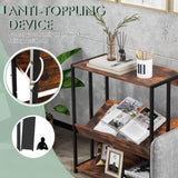 Tangkula 3 Tier Industrial Book Shelf with Adjustable Shelves and Metal Frame