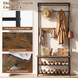 Tangkula Hall Tree with Bench and Shoe Storage