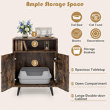 Tangkula Cat Litter Box Enclosure with Open Top Storage