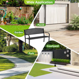 Tangkula Metal Outdoor Park Bench for Porch