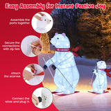 Tangkula 2-Piece Lighted Polar Bear Christmas Decorations