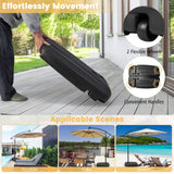 Tangkula Universal Offset Umbrella Base, Water & Sand Filled Heavy Duty Base with Cross Base & Wheels