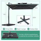 Tangkula 10 FT Patio Umbrella with Base Included for Yard Pool Garden Deck
