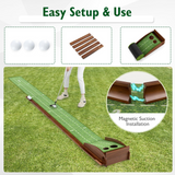 Tangkula 10 FT Golf Putting Green, 2/3-Hole Golf Putting Practice Mat with Auto Ball Return for Indoors & Outdoors